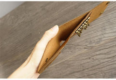 Handmade Leather Mens Trifold Billfold Wallet Key Wallet Brown Slim Key Holder Wallet for Men - iwalletsmen