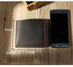 Handmade Leather Mens Trifold Billfold Wallet Personalize Trifold Small Wallets for Men - iwalletsmen