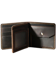 Handmade Leather Mens Trifold Billfold Wallet Personalize Trifold Small Wallets for Men - iwalletsmen