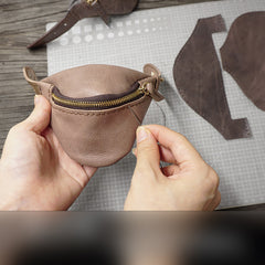 Handmade Leather Mens Wrist Pouch Zipper Womens Wrist Wallet Wrist Purse - iwalletsmen