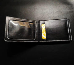 Handmade Leather Skull and Buddha Tooled Mens billfold Wallet Cool Leather Card Wallet Slim Wallet for Men - iwalletsmen