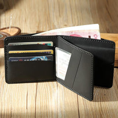 Handmade Coffee Leather Trifold Billfold Wallet Personalized Mens Trifold Wallets for Men - iwalletsmen