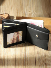 Handmade Leather Trifold Billfold Wallet Personalized Mens Trifold Wallets for Men - iwalletsmen