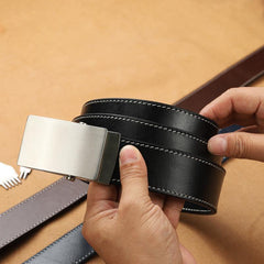 Handmade Mens Black Leather Belts PERSONALIZED Handmade Black Leather Belt for Men - iwalletsmen