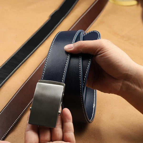Handmade Mens Blue Leather Belts PERSONALIZED Handmade Blue Leather Belt for Men - iwalletsmen