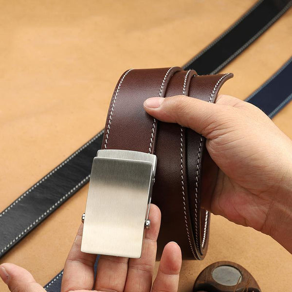 Handmade Mens Coffee Leather Belts PERSONALIZED Handmade Black Leather Belt for Men - iwalletsmen
