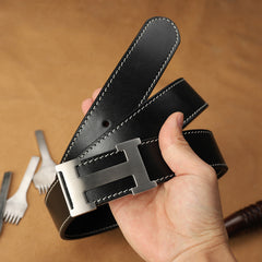 Handmade Mens Coffee Leather Leather Belts PERSONALIZED Leather Belt for Men - iwalletsmen