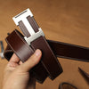Handmade Mens Coffee Leather Leather Belts PERSONALIZED Leather Belt for Men - iwalletsmen