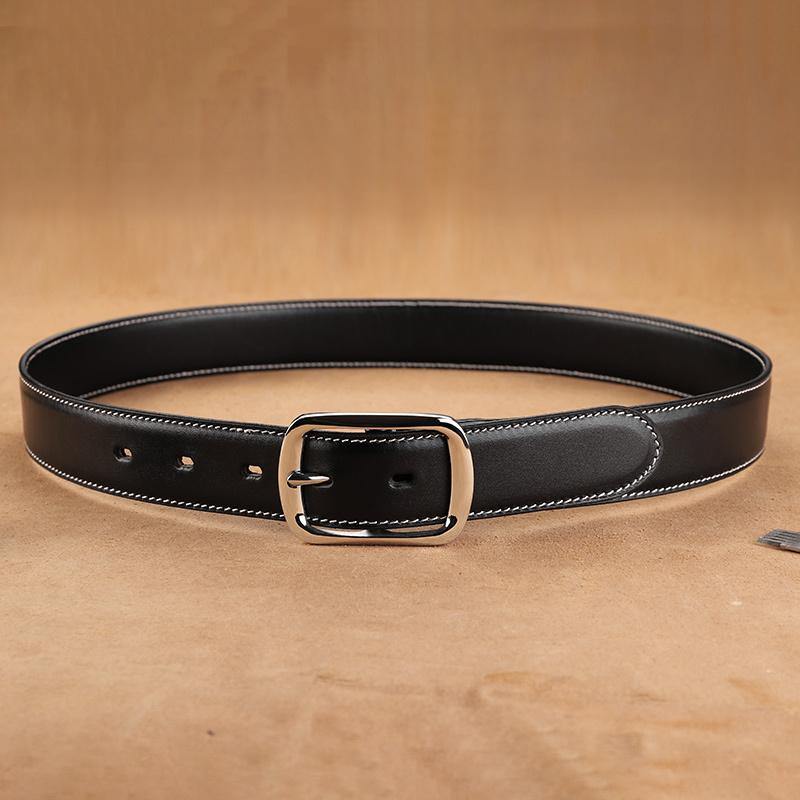 Handmade Black Leather Cool Mens Belts Custom Leather Men Belt for Men