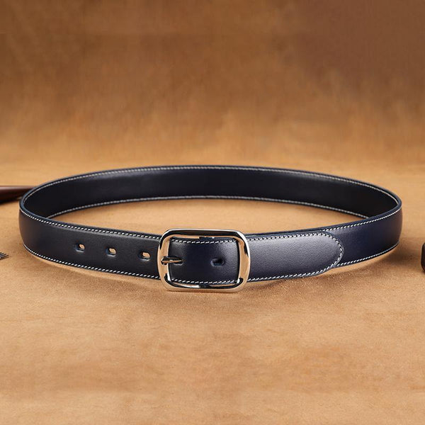 Handmade Mens Blue Leather Belts PERSONALIZED Fashion Blue Leather Belt for Men - iwalletsmen