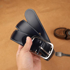Handmade Mens Black Leather Belts PERSONALIZED Fashion Black Leather Belt for Men - iwalletsmen