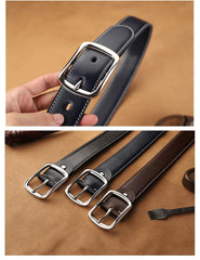 Handmade Mens Black Leather Belts PERSONALIZED Fashion Black Leather Belt for Men - iwalletsmen