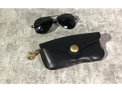 Handmade Mens Cool Brown Leather Glasses Case Glasses Box Black Glasses Holder Sunglasses Case for Men - iwalletsmen