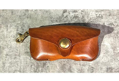 Handmade Mens Cool Brown Leather Glasses Case Glasses Box Black Glasses Holder Sunglasses Case for Men - iwalletsmen
