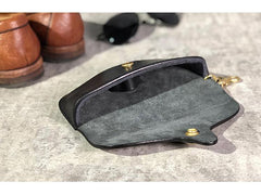 Handmade Mens Cool Brown Leather Glasses Case Glasses Box Black Glasses Holder Sunglasses Case for Men - iwalletsmen