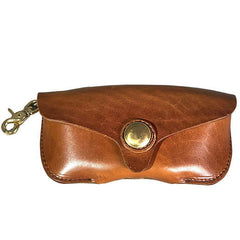 Handmade Mens Cool Brown Leather Glasses Case Glasses Box Black Glasses Holder Sunglasses Case for Men - iwalletsmen