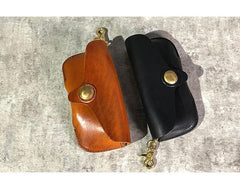 Handmade Mens Cool Brown Leather Glasses Case Glasses Box Black Glasses Holder Sunglasses Case for Men - iwalletsmen
