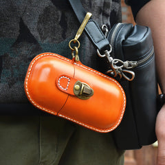 Handmade Mens Leather Glasses Case With Hook Glasses Box Womens Glasses Holder Eyeglass Case