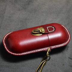 Handmade Mens Leather Glasses Case With Hook Glasses Box Womens Glasses Holder Eyeglass Case