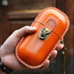 Handmade Mens Leather Glasses Case With Hook Glasses Box Womens Glasses Holder Eyeglass Case