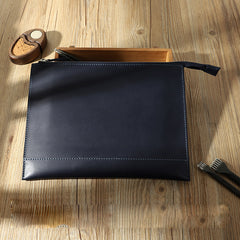 Handmade Mens Slim Clutch Purse Folder Purse Personalized Coffee Leather Envelope Bag for Men - iwalletsmen