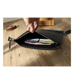 Handmade Mens Slim Clutch Purse Folder Purse Personalized Leather Envelope Bag for Men - iwalletsmen