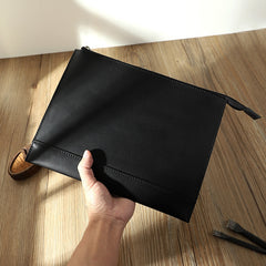 Handmade Mens Slim Clutch Purse Folder Purse Personalized Coffee Leather Envelope Bag for Men - iwalletsmen