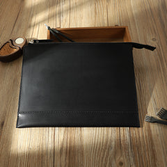 Handmade Mens Slim Clutch Purse Folder Purse Personalized Coffee Leather Envelope Bag for Men - iwalletsmen