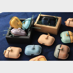 Handmade Green&Yellow Leather AirPods Pro Case Leather AirPods Case Airpod Case Cover - iwalletsmen