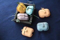 Handmade Green&Yellow Leather AirPods Pro Case Leather AirPods Case Airpod Case Cover - iwalletsmen