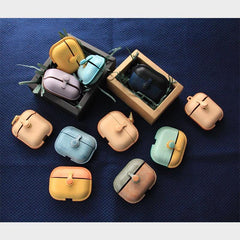 Handmade Green&Yellow Leather AirPods Pro Case Leather AirPods Case Airpod Case Cover - iwalletsmen
