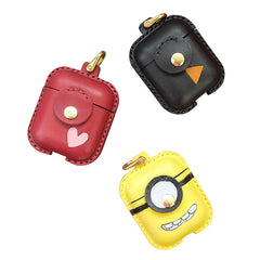 Handmade Camouflage Leather AirPods 1,2 Cases with Wristlet Strap Leather AirPods Cases Airpod Case Cover - iwalletsmen