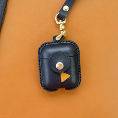 Handmade Camouflage Leather AirPods 1,2 Cases with Wristlet Strap Leather AirPods Cases Airpod Case Cover - iwalletsmen
