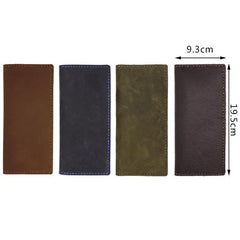Handmade Slim Brown Leather Mens Bifold Long Wallet Lots Cards Long Wallet for Men - iwalletsmen
