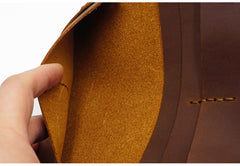 Handmade Slim Blue Leather Mens Bifold Long Wallet Lots Cards Long Wallet for Men - iwalletsmen