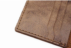 Handmade Slim Leather Mens Bifold Long Wallets Checkbook Wallet Lots Cards Long Wallet for Men - iwalletsmen