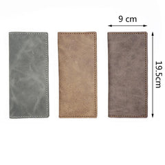 Handmade Slim Leather Mens Bifold Long Wallets Checkbook Wallet Lots Cards Long Wallet for Men - iwalletsmen