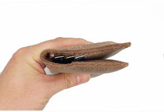 Handmade Slim Leather Mens Bifold Long Wallets Checkbook Wallet Lots Cards Long Wallet for Men - iwalletsmen