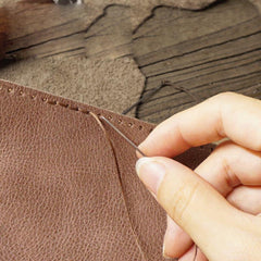 Handmade Slim Leather Mens Bifold Long Wallets Checkbook Wallet Lots Cards Long Wallet for Men - iwalletsmen