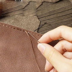 Handmade Slim Leather Mens Bifold Long Wallet Checkbook Wallet Lots Cards Long Wallet for Men - iwalletsmen