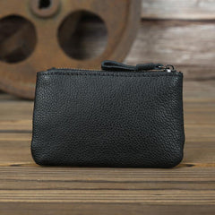 Vintage Small Slim Wallet Leather Men's Wallet Black Front Pocket Wallet Coin Holder Card Holder For Men - iwalletsmen