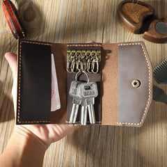 Handmade Vintage Coffee Leather Mens Keys Holder Keys Wallet Car Key Holders for Men - iwalletsmen