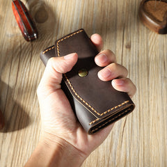Handmade Vintage Black Leather Mens Keys Holder Keys Wallet Car Key Holders for Men - iwalletsmen