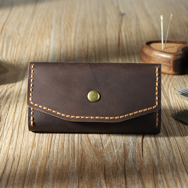 Handmade Vintage Black Leather Mens Keys Holder Keys Wallet Car Key Holders for Men - iwalletsmen