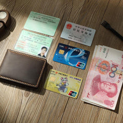 Handmade Blue Leather Mens Licenses Wallet Personalized Bifold License Cards Wallets for Men - iwalletsmen