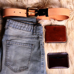 Handmade Beige Leather Mens Belt Leather Belt for Men - iwalletsmen