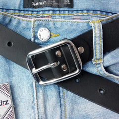 Handmade Black Leather Mens Belt Leather Belt for Men - iwalletsmen