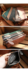 Vintage Black Leather Mens Phone Wallet Clutch Bag Wristlet Bag Zipper Long Wallet For Men - iwalletsmen
