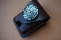 Leather Coffee Handmade Indian Mens Armor Zippo Lighter Case Zippo Lighter Holder with Belt Loop for Men - iwalletsmen