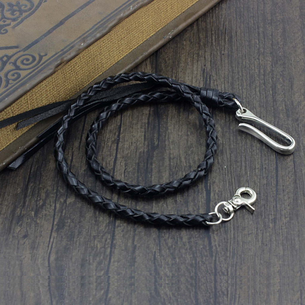 Braided Leather Wallet Chain